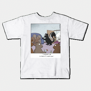 Skunk Leaving Bathroom Kids T-Shirt